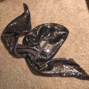 INC scarf, decorative, sparkling purple grey